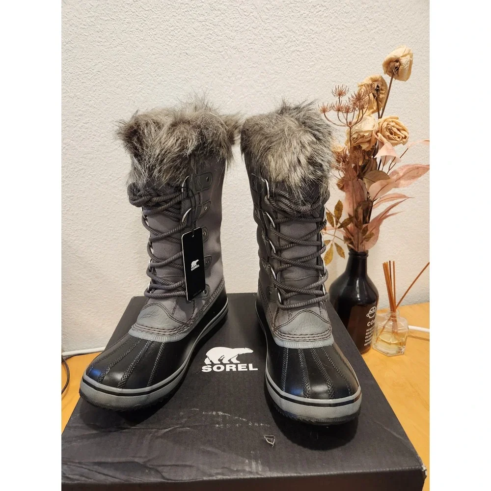 NWT Sorel Joan of Arctic Waterproof Winter Boots Quarry Black NL5203-052 Women 7